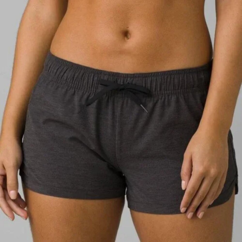 Prana Shorts Women's XL Mariya Swim Drawstring Elastic Zip Pocket Shorts Gray